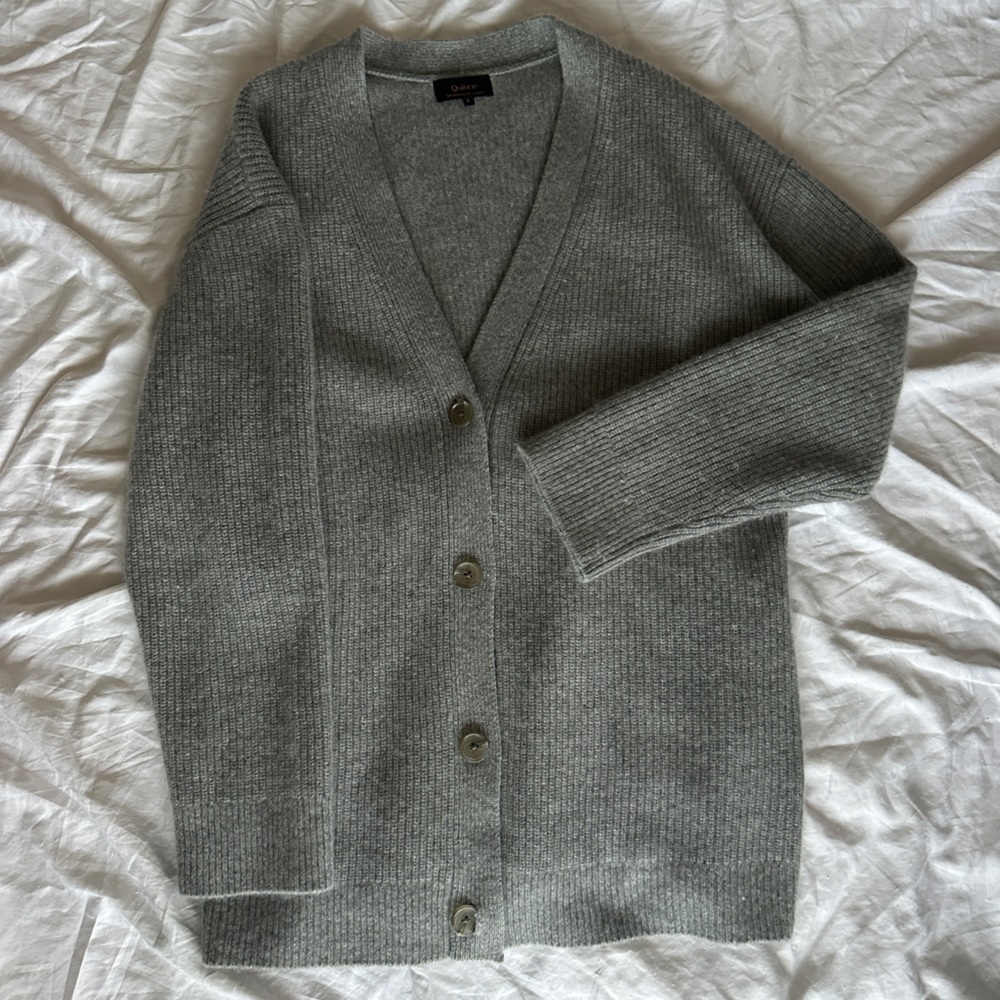 Quince Gray Women's Cardigan Sweater - Picture 6 of 6